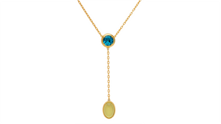lab diamond, lab-created Lemon quartz, Swiss blue topaz pendant necklace