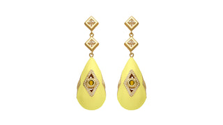 yellow sapphires lab sapphire and lab diamond earrings 