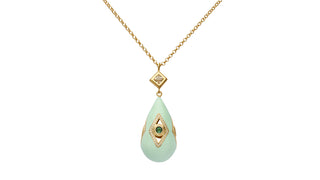 green sapphires lab sapphire and lab diamond pendant necklace