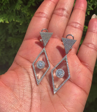Rock crystal and lab diamond earrings