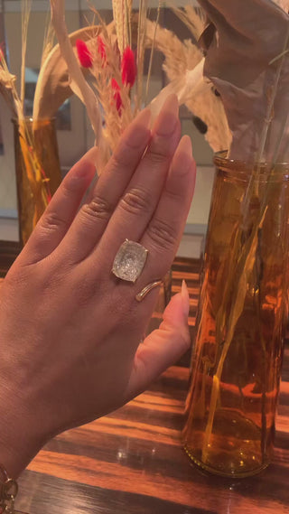 lab-grown White Sapphire lab-grown White Diamonds cocktail ring