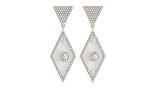 Rock crystal and lab diamond earrings