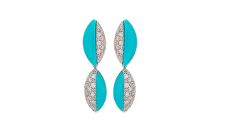 lab Diamonds and Turquoise earring